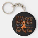 I Wear Ribbon Collage Son - Leukaemia Key Chain