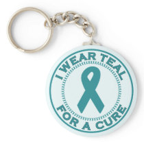 I Wear Teal For A Cure Key Chain