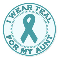 I Wear Teal For My Aunt Round Stickers