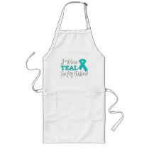 I Wear Teal For My Husband (Teal Awareness Ribbon) Apron