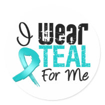 I Wear Teal Ribbon For Me Sticker