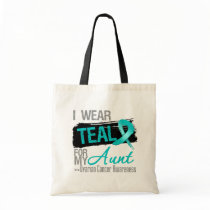 I Wear Teal Ribbon For My Aunt Ovarian Cancer Tote Bag