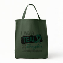 I Wear Teal Ribbon For My Daughter Ovarian Cancer Canvas Bag