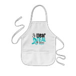 I Wear Teal Ribbon For My Granddaughter Aprons