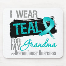 I Wear Teal Ribbon For My Grandma Ovarian Cancer Mousepads
