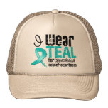 I Wear Teal Ribbon Gynecological Cancer Awareness Trucker Hat