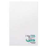I Wear Teal White 42 Cure Cervical Cancer Custom Stationery