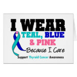 I Wear Thyroid Cancer Ribbon Because I Care Card