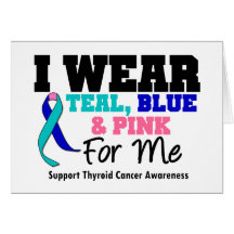 I Wear Thyroid Cancer Ribbon For Me Greeting Cards