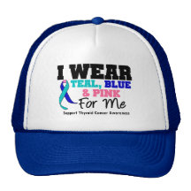 I Wear Thyroid Cancer Ribbon For Me Trucker Hats