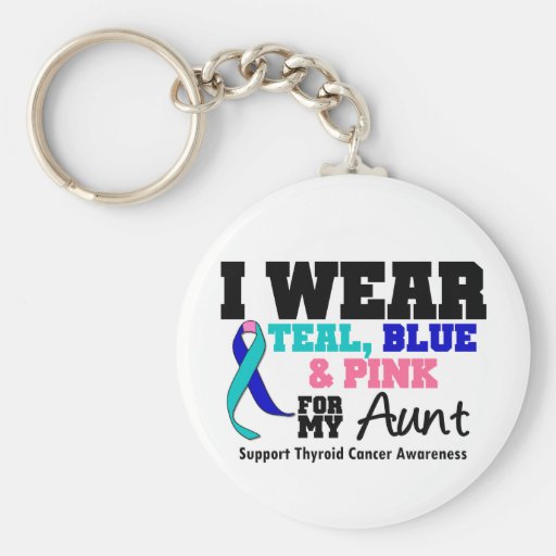 I Wear Thyroid Cancer Ribbon For My Aunt Key Chain