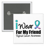 I Wear Thyroid Cancer Ribbon For My Friend Pin