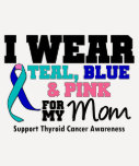 I Wear Thyroid Cancer Ribbon For My Mom T Shirts