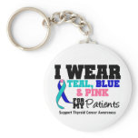 I Wear Thyroid Cancer Ribbon For My Patients keychains