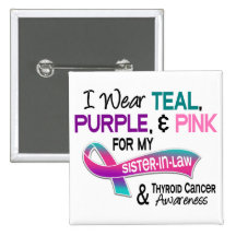 I Wear Thyroid Cancer Ribbon For My Sister-In-Law Pins