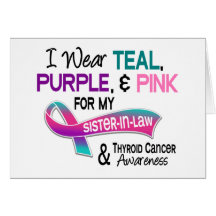 I Wear Thyroid Cancer Ribbon For My Sister-In-Law Greeting Cards