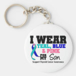 I Wear Thyroid Cancer Ribbon For My Son Keychains