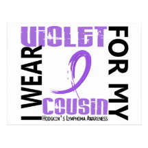 I Wear Violet Cousin 46 Hodgkin's Lymphoma Postcard