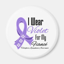 I Wear Violet Hodgkin's Lymphoma Fiancé Fridge Magnets