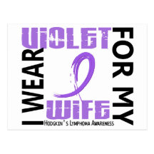 I Wear Violet Wife 46 Hodgkin's Lymphoma Post Cards