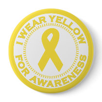 I Wear Yellow For Awareness Pinback Button