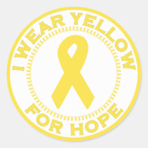 I Wear Yellow For Hope Round Sticker