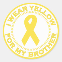 I Wear Yellow For My Brother Sticker