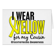 I Wear Yellow For My Cousin 10 Endometriosis Greeting Cards