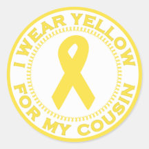 I Wear Yellow For My Cousin Stickers