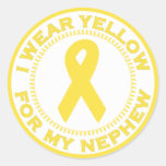 I Wear Yellow For My Nephew Round Sticker