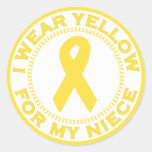 I Wear Yellow For My Niece Round Stickers