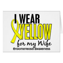 I Wear Yellow For My Wife 10 Endometriosis Greeting Cards