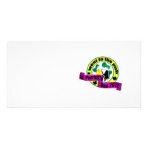I went to the pub St. patrick's day purple yellow Photo Card