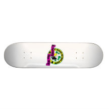 I went to the pub St. patrick's day purple yellow Skateboard Deck