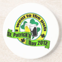 I went to the pub St. patrick's day  yellow green Coaster