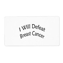 I Will Defeat Breast Cancer Personalized Shipping Label