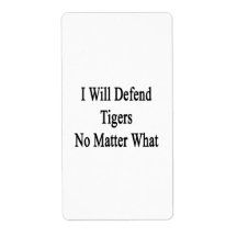 I Will Defend Tigers No Matter What Custom Shipping Label