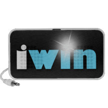 "I Win" Shining Blue Sleek Doodle Speaker