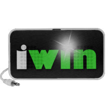"I Win" Shining Green Sleek Doodle Speaker
