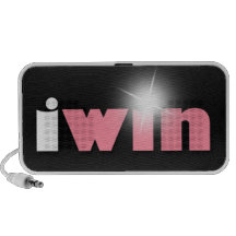 "I Win" Shining Pink Sleek Doodle Speaker