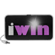 "I Win" Shining Purple Sleek Doodle Speaker