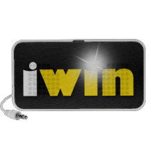 "I Win" Shining Yellow Sleek Doodle Speaker