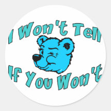 I Won't Tell Round Sticker