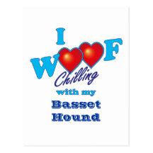 I Woof Basset Hound Post Card