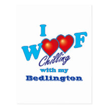 I Woof Bedlington Post Card