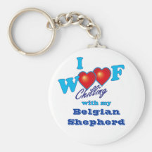 I Woof Belgian Shepherd Keychains