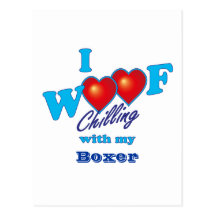 I Woof Boxer Postcards