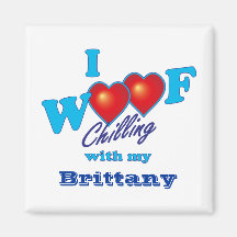 I Woof Brittany Refrigerator Magnets