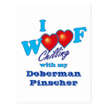 I Woof Doberman Pinscher Post Card