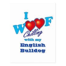I Woof English Bulldog Post Card